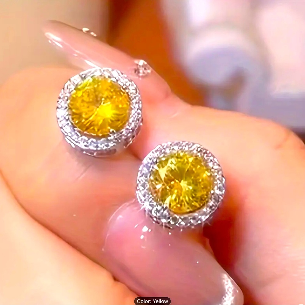 925 yellow earrings